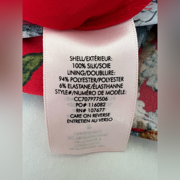 Alice + Olivia Clarine Silk Red Dress Floral Wrap Size 6 - Picture 10 of 13